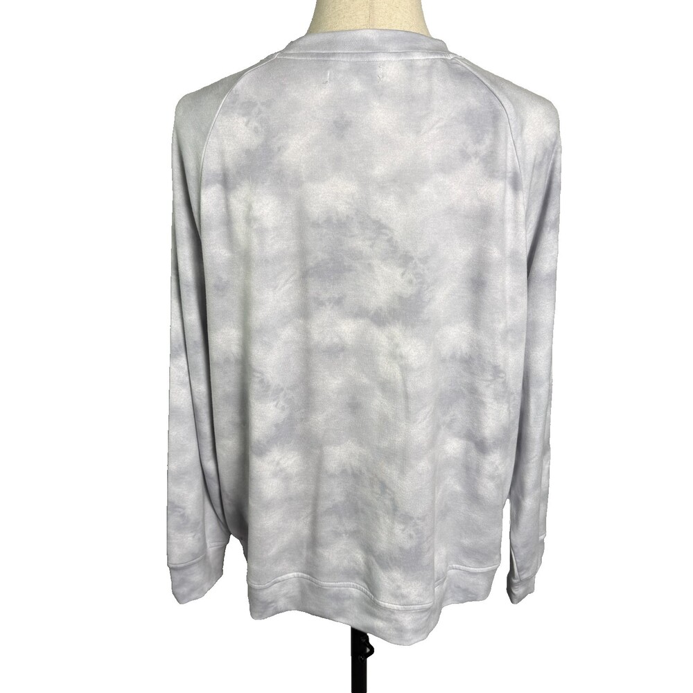 Rae Dunn Women's 1X Sweatshirt "Choose Love" Gray Tie Dye Long Sleeve Pullover - Picture 7 of 11